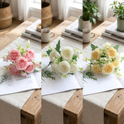 インテリア雑貨 3点セット 花瓶付き造花 花瓶 造花 プレイスマット フラワーベース 卓上 飾り 玄関 リビング 寝室 ドレッサー 小物 撮影小物 フラワーベースセット インテリアフラワー おしゃれ かわいい インテリア雑貨