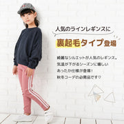 レギンスパンツ 2点セット キッズ 子供服 長ズボン ライン 100cm 110cm 防寒 あったか 秋冬 通園 通学 部屋着 洗い替え カジュアル お洒落 お出掛け スポーツ 運動