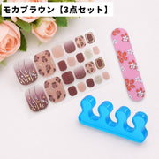 フットネイル 3点セット 足用 フットネイルシール 足指セパレーター ミニ爪やすり ペディキュア セルフネイル ネイルシール 貼るだけ レディース