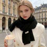 ニットマフラー ストールクリップ 2点セット レディース 女性 婦人 パール調 マフラー留め ズレ防止 防寒 寒さ対策 あったか 無地 シンプル エレガント おしゃれ 通勤 通学 お出かけ デイリー ファッション小物 秋冬 プレゼント ギフト
