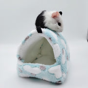 小動物用品 2点セット 寝床 ハウス ハンモック 8cm角 吊り下げ 回し車 横向きホイール 直径18cm ケージ用品 ケージアクセサリー 隠れ家 運動用品 ペット用品 買い足し用品