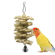 鳥用 おもちゃ 2点セット かじりおもちゃ 木製ブランコ 止まり木 吊り下げ 鈴付き カラフルビーズ バードトイ ケージ用品 ペット用品 インコ オウム 文鳥