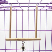 鳥用おもちゃ 2点セット 木製止まり木 鈴付き ボール型おもちゃ 吊り下げ フック付き ケージ用 小鳥 インコ 文鳥 オウム ペット用品