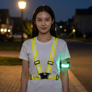 夜間ウォーキング 安全対策2点セット 反射ベスト 光る腕バンド LEDアームバンド 反射材 点灯 点滅 夜道 散歩 ランニング ジョギング 犬の散歩 通勤 通学 自転車 交通安全 男女兼用