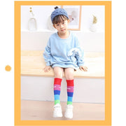 キッズ用 ハイソックス 靴下 3足セット 子ども 女の子 ジュニア ロングソックス グラデーション ストライプ ロゴ 大きめドット 水玉 リブ カラフル かわいい おしゃれ カジュアル 通園 通学 園児 小学生 お出かけ 普段使い デイリー 洗い替え 子供用