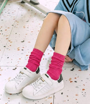 子供服 3点セット 120cm ハイネック 長袖 カットソー ハイソックス 靴下 かかとなし キッズ 子ども 女子 女の子 男の子 無地 シンプル 通園 通学 洗い替え