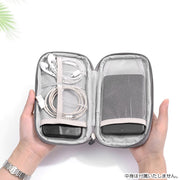ガジェットポーチ ケーブルバンド 2種セット 小物収納 収納ケース ケーブル 2本入り コード整理 シリコン 結束バンド イヤホン収納 PC周辺小物 トラベルポーチ 旅行 出張 持ち運び メッシュポケット バッグインバッグ 整理整頓