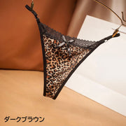 Tバックショーツ レディース 女性用 インナー 下着 パンツ パンティ ヒョウ柄 レオパード アニマル レース リボン セクシー おしゃれ 可愛い ランジェリー アンダーウェア 婦人用