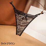 Tバックショーツ レディース 女性用 インナー 下着 パンツ パンティ ヒョウ柄 レオパード アニマル レース リボン セクシー おしゃれ 可愛い ランジェリー アンダーウェア 婦人用