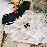 ヒップハンガーショーツ レディース 下着 インナー パンツ リボン フリル ストラップ ローライズ ヒップハング 可愛い セクシー