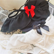 ヒップハンガーショーツ レディース 下着 インナー パンツ リボン フリル ストラップ ローライズ ヒップハング 可愛い セクシー
