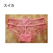 ヒップハンガー ショーツ レディース セクシー 下着 パンツ ランジェリー 紐 バックストリングス シースルー 透け感 レース インナー パンティー ローライズ 花 おしゃれ かわいい エレガント デート 記念日