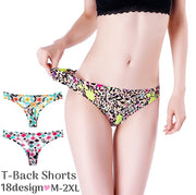 タンガショーツ Tバックショーツ 下着 パンティ パンツ インナー セクシー SEXY レディース ヒョウ柄 花柄 無地 カラフル レオパード柄 女性用 婦人用 M L XL 2XL