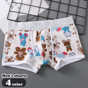 ボクサーパンツ ボックショーツ ボーイレッグ メンズ 男性 インナー 下着 立体縫製 3D縫製 総柄 イラスト プリント クマ 熊 テディベア ブルー カーキ グレー ポップ カジュアル かわいい キュート おしゃれ