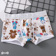 ボクサーパンツ ボックショーツ ボーイレッグ メンズ 男性 インナー 下着 立体縫製 3D縫製 総柄 イラスト プリント クマ 熊 テディベア ブルー カーキ グレー ポップ カジュアル かわいい キュート おしゃれ