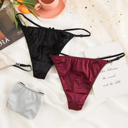 Tバック ショーツ レディース 女性用 パンツ パンティー インナー 下着 単品 定番 無地 サイズ調整可能 可愛い おしゃれ セクシー 光沢感 ツヤ感 女子力アップ 婦人用 グレー ベージュ 黒