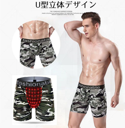 メンズショーツ ロングボクサーパンツ ボックスショーツ インナー 男性下着 前閉じ 商品画像2