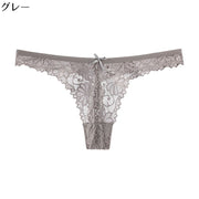 Tバックショーツ レディース 勝負下着 セクシーランジェリー 花柄総レース ローライズ ヒップハンガー ミニリボン シースルー