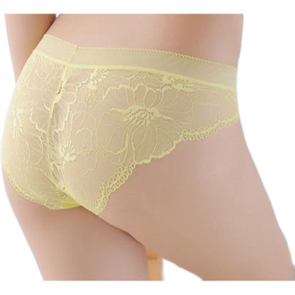 ショーツ レディース パンツ 下着 花柄 レース イエロー バリエーション画像
