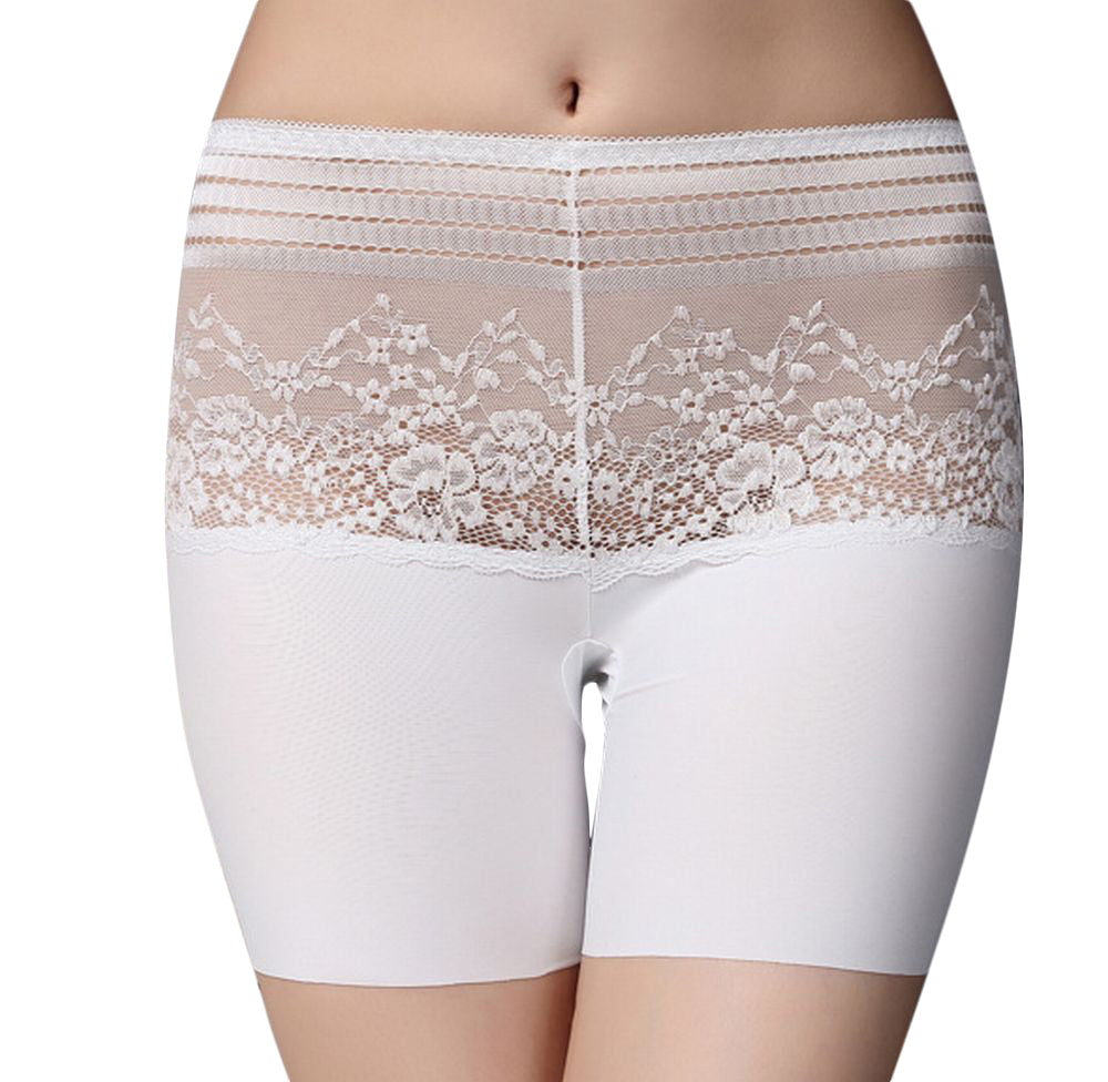 ボクサーショーツ ボックスショーツ レースパンツ ショートスパッツ パンティ インナー 下着 レディース 女性用 3分丈 シンプル シースルレース 無地 黒 白 肌色 ベージュ ヒップアップ 美尻 ボディメイク セクシー SEXY