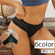 Tバックショーツ 3枚セット タンガ レディース 下着 セクシーランジェリー ローライズ メッシュ シースルー 透け感 薄手 伸縮性 通気性