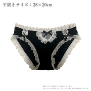 スタンダードショーツ パンツ レディース 女性 下着 インナー アンダーウェア フルバック フリルレース 裾レース リボン ブラック ホワイト ガーリー キュート かわいい カジュアル おしゃれ ゴスロリ系 ロリータ系