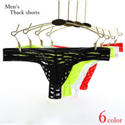 Tバックショーツ パンツ メンズ 男性 下着 アンダーウェア シースルー 薄手 股上浅め ヒップハンガー 立体的 立体縫製 総柄 ボーダー ホワイト ブラック レッド シンプル セクシー 蒸れにくい
