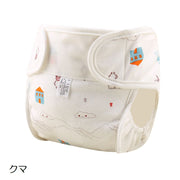 おむつカバー 布おむつ用カバー  ベビー用品 赤ちゃん 新生児 マジック テープ 北欧テイスト 家 シカ パイナップル フラミンゴ キツネ イラスト プリント ギャザー 立体的デザイン かわいい おしゃれ ベビーグッズ 育児用品 お世話用品 出産準備 オムツカバー インナー 下着 女の子 男の子 女児 男児