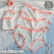 ショーツ キッズ 女の子 子供 インナー 下着 肌着 パンツ 薄手 スタンダード フラワー ボタニカル リーフ 普段使い デイリー かわいい