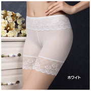 ボックスショーツ ボクサーショーツ ショートスパッツ パンツ パンティ インナー 下着 レディース 女性用 3分丈 シンプル レース 無地 黒 白 肌色 ベージュ ヒップアップ 美尻 ボディメイク