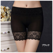 ボックスショーツ ボクサーショーツ ショートスパッツ パンツ パンティ インナー 下着 レディース 女性用 3分丈 シンプル レース 無地 黒 白 肌色 ベージュ ヒップアップ 美尻 ボディメイク