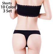Tバックショーツ 3枚セット ショーツ パンツ パンティ 下着 レディース 女性用 婦人 シンプル 無地 柄 プリント カジュアル おしゃれ スポーティ