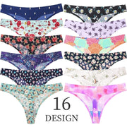ショーツ Tバック シームレス ランジェリー レディース 女性 下着 セクシー 花柄 ヤシの木 フラミンゴ スワン バラ 小花 インナー 通気性 綺麗 お洒落 ファッション 小物 ブラック ピンク ブルー ネイビー