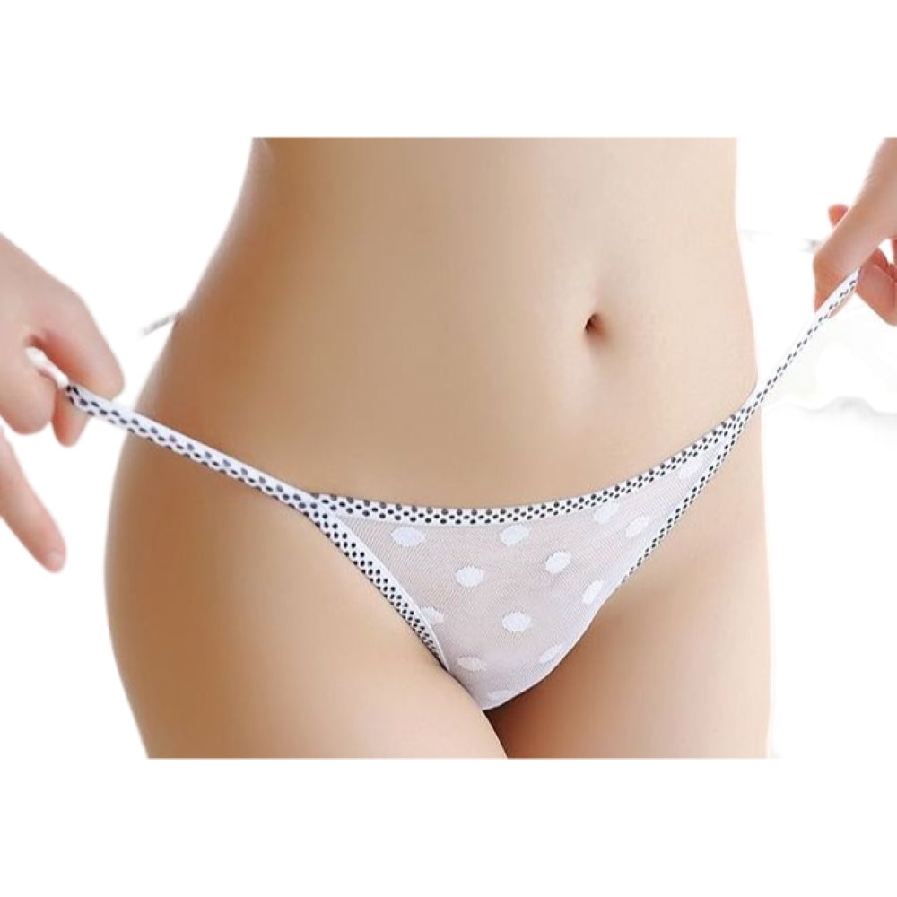 Gストリング Tバックショーツ 紐パン レディース 女性下着 パンツ パンティー シースルー 透け感 響きにくい ローライズ ヒップハング セクシー 水玉柄 婦人下着 黒 白 ワンサイズ