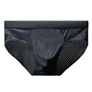 ブリーフ メンズ ショーツ パンツ 男性下着 メッシュ 通気性 薄手 無地 ソリッドカラー アンダーウェア 大きいサイズあり 肌着 定番 黒 グレー シンプル 夏 快適 蒸れにくい L XL 2XL 3XL 4XL