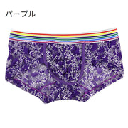 ボクサーパンツ 総レース ローライズ 男性用下着 紳士用 メンズ インナー 肌着 ヒップハング ローウエスト メッシュ シースルー アンダーウェア 小花 立体的 エンボス おしゃれ かっこいい プレゼント ギフト
