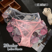スタンダードショーツ 単品 パンツ Lサイズ パンティー インナー 下着 レディース 女性 婦人用 おしゃれ かわいい 透け感 刺繍 レース クロスデザイン フルバック エレガント セクシー アンダーウェア