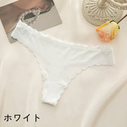 Tバックショーツ タンガ レディース 女性用 インナー 下着 パンツ リブ スカラップ 無地 単色 セクシー かわいい シンプル 普段使い