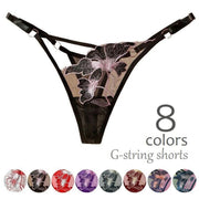 Gストリング Tバックショーツ レディース パンティ インナー 刺しゅう レース シアー 紐パン 女性用 下着 アンダーウエア セクシー 透かしレース ブラック ホワイト レッド