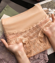 スタンダードショーツ ハイウエスト インナー 下着 パンティー パンツ レース レディース 女性 股上深め 単色 シンプル かわいい おしゃれ フルバック すっぽり 伸縮性 通気性 シアー 透け感 婦人用