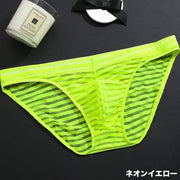 ブリーフパンツ ショーツ 単品 メンズ 男性 下着 アンダーウェア インナー シースルー 薄手 立体縫製 立体的 総柄 ボーダー ブラック ホワイト レッド シンプル セクシー 蒸れにくい