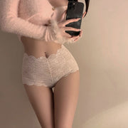 ボックスショーツ ボクサーショーツ レース 総レース レディース 女性 下着 ボクサーパンツ パンツ ショーツ おしゃれ 単色 セクシー シームレス 上品 インナー 通気性