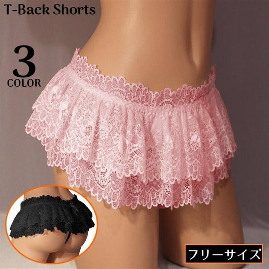 Tバックショーツ レディース 勝負下着 セクシーランジェリー レース ティアード 商品画像