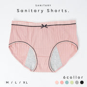 サニタリーショーツ 生理用パンツ レディース フルバック 下着 インナー 月経 リボン かわいい シンプル M L XL 女性
