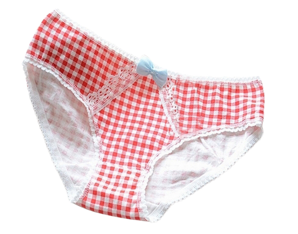 ショーツ パンツ パンティ スタンダード フルバックショーツ レディース フリル リボン レース インナー 下着 チェック柄 女性用 婦人用