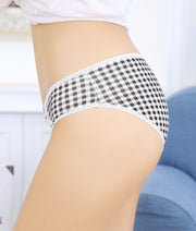 ショーツ パンツ パンティ スタンダード フルバックショーツ レディース フリル リボン レース インナー 下着 チェック柄 女性用 婦人用