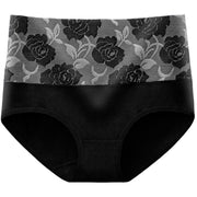 スタンダードショーツ レディース 下着 パンツ 大きいサイズ お腹すっぽり ハイウエスト フルバック 通気性 レース 花柄 薔薇