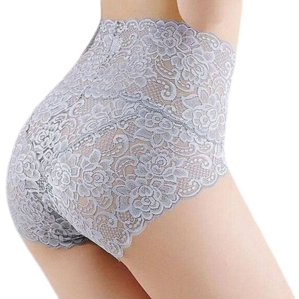 スタンダードショーツ ハイウエスト 総レース レディース 下着 パンツ シルバーグレー バリエーション画像