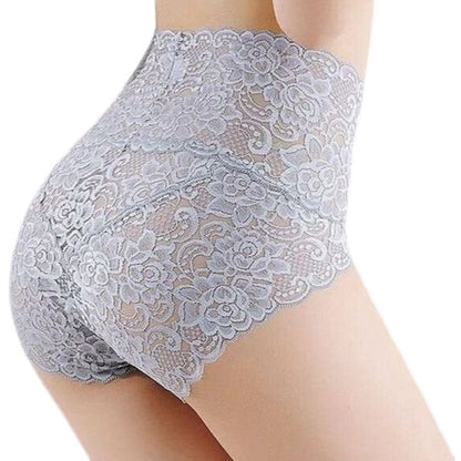 スタンダードショーツ ハイウエスト 総レース レディース 下着 パンツ シルバーグレー バリエーション画像