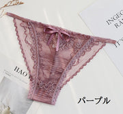 下着 レディース  ふんどし型パンツ ショーツ スタンダードショーツ インナー レース 総レース セクシー リボン 赤 黒 ネイビー